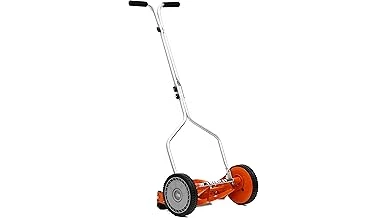 The image shows a person mowing a lush green lawn, perfect for top rated mowers.