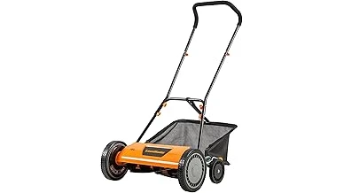 This image shows a person pushing a self-propelled mower up a moderately sloped lawn, highlighting top-rated push mowers for hills.