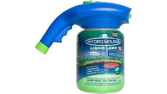 The image shows a bag of grass seed with patchy lawn repair instructions, perfect for a top rated 10 seed blend.