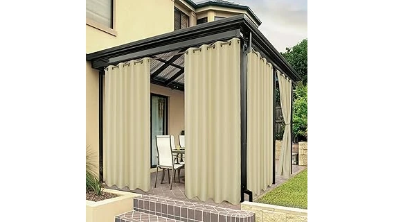 The image shows a beautifully decorated screened-in porch featuring top-rated shades for outdoor living.