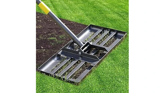 The image shows bags of various soil types recommended for leveling lawns.