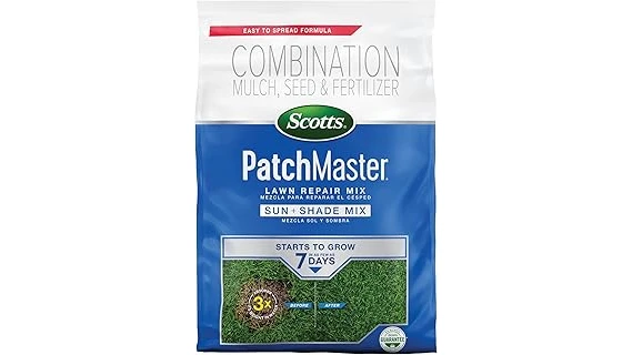 The image shows bags of premium soil blends, ideal for overseeding lawns and achieving top-rated results.