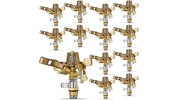 This image shows a selection of low pressure sprinkler heads for efficient lawn watering.