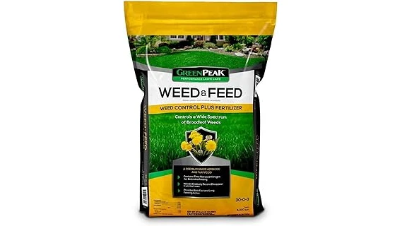 The image shows a collection of fertilizer and weed killer products, likely for the most popular ten.