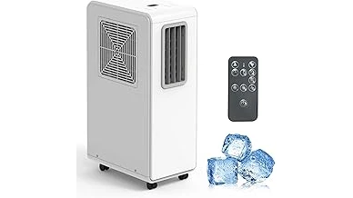 The image shows a compact grow tent air conditioner unit designed for efficient indoor plant cultivation.