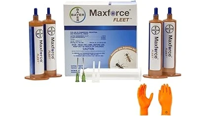 The image shows outdoor products for controlling carpenter ants, likely featured in a Top 10 guide.