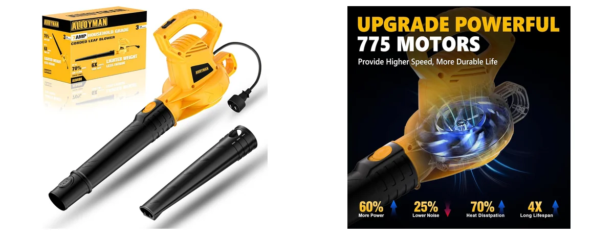 Alloyman Corded Leaf Blower-yellow images