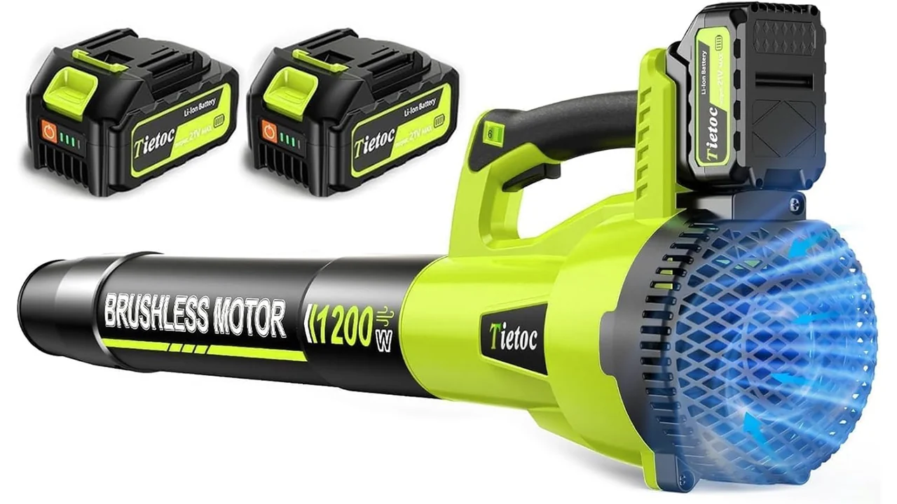 Tietoc Leaf Blower Cordless, 1200W Brushless Electric Leaf