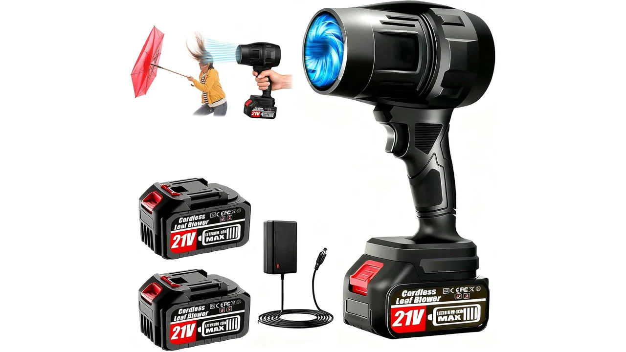 Cordless Leaf Blower 2 x 4.0Ah Battery Charger: Complete