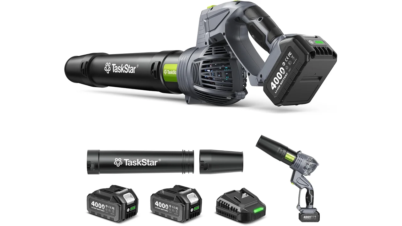 Taskstar Leaf Blower Cordless, Swivel Head Design, 550 CFM