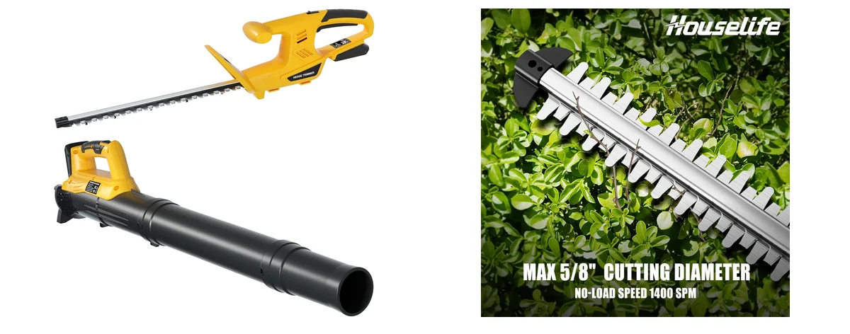Houselife Cordless Hedge Trimmer and Leaf Blower images