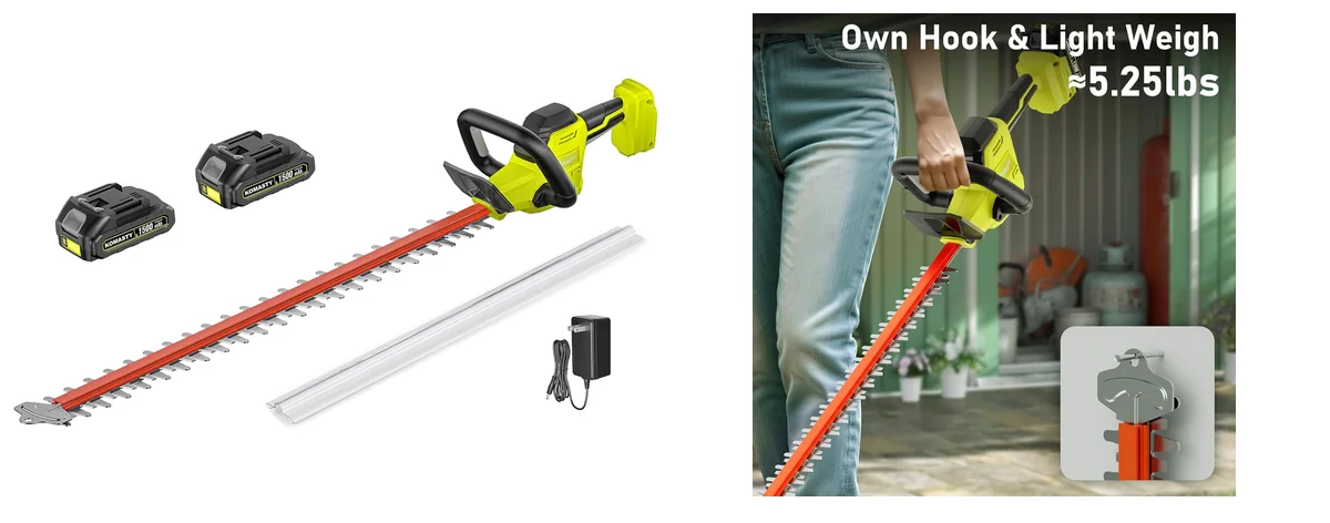 KOMASTY 22 Inch Hedge Trimmer Cordless images