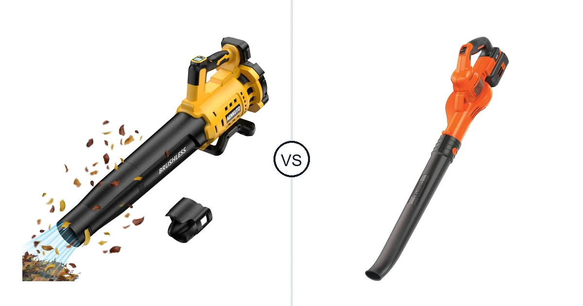 Comparison of Aenkuto Cordless Leaf Blower for DEWALT 20V and BLACK+DECKER LSW40C