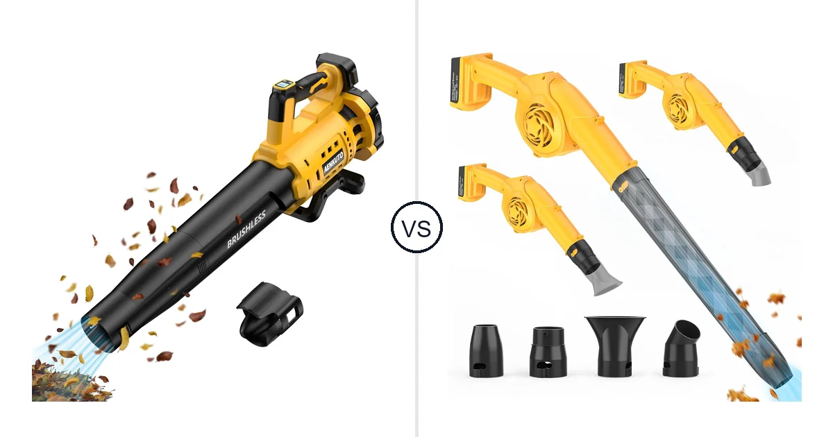 Comparison of Aenkuto Cordless Leaf Blower for DEWALT 20V and denqir Leaf Blower