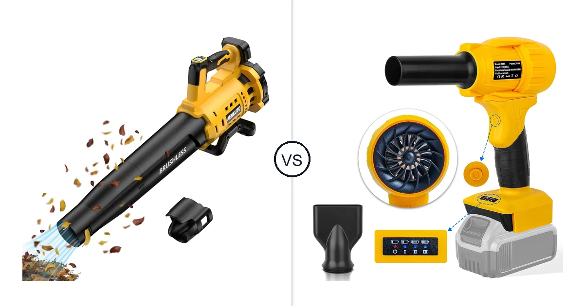 Comparison of Aenkuto Cordless Leaf Blower for DEWALT 20V and Fargarloo TF08