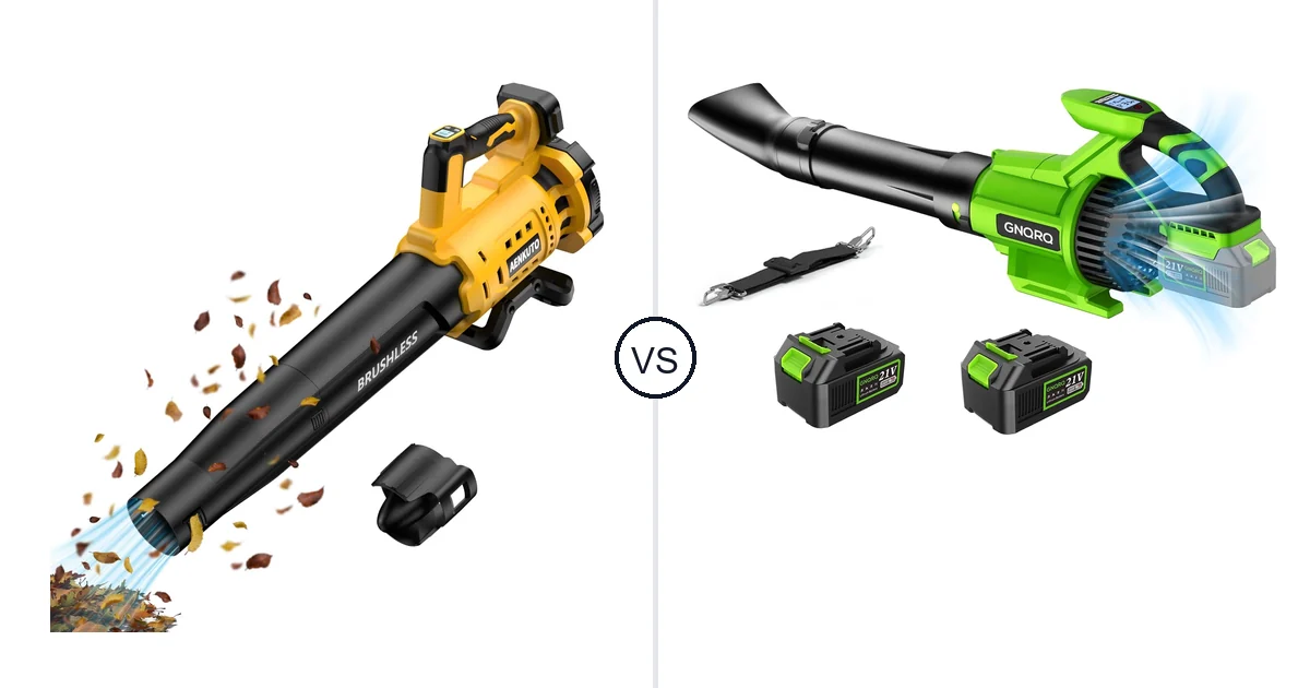Comparison of Aenkuto Cordless Leaf Blower for DEWALT 20V and GNQRQ CLB-001