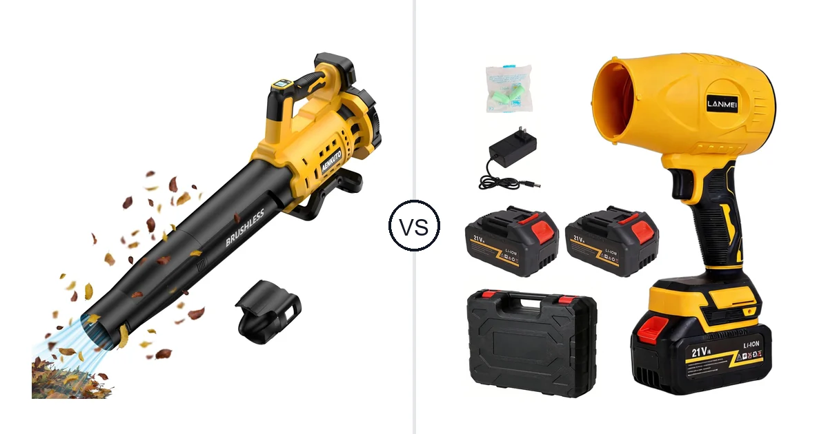 Comparison of Aenkuto Cordless Leaf Blower for DEWALT 20V and LANMEI 21V