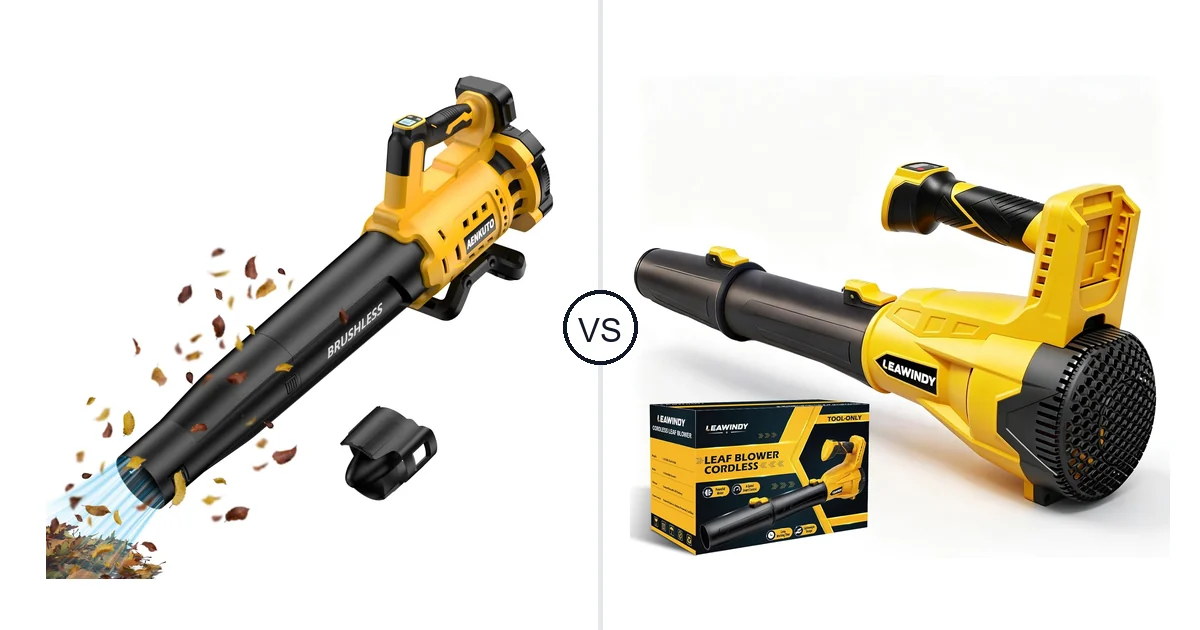Comparison of Aenkuto Cordless Leaf Blower for DEWALT 20V and LEAWINDY LEAWINDY005