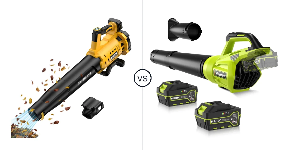 Comparison of Aenkuto Cordless Leaf Blower for DEWALT 20V and PULITUO Leaf Blower Cordless