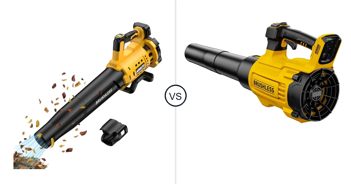 Comparison of Aenkuto Cordless Leaf Blower for DEWALT 20V and PWOKVEC CFM/125