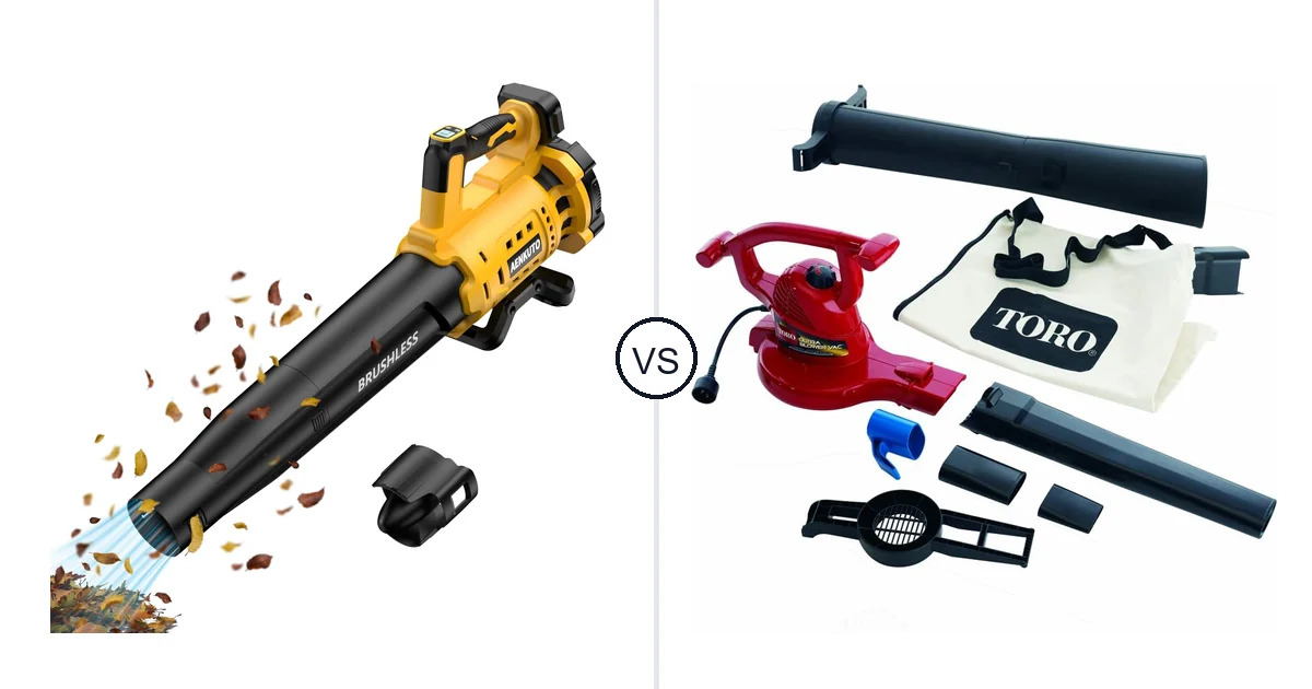 Comparison of Aenkuto Cordless Leaf Blower for DEWALT 20V and Toro Handheld