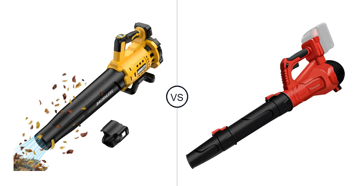 Comparison of Aenkuto Cordless Leaf Blower for DEWALT 20V and Tovexis Cordless Leaf Blower