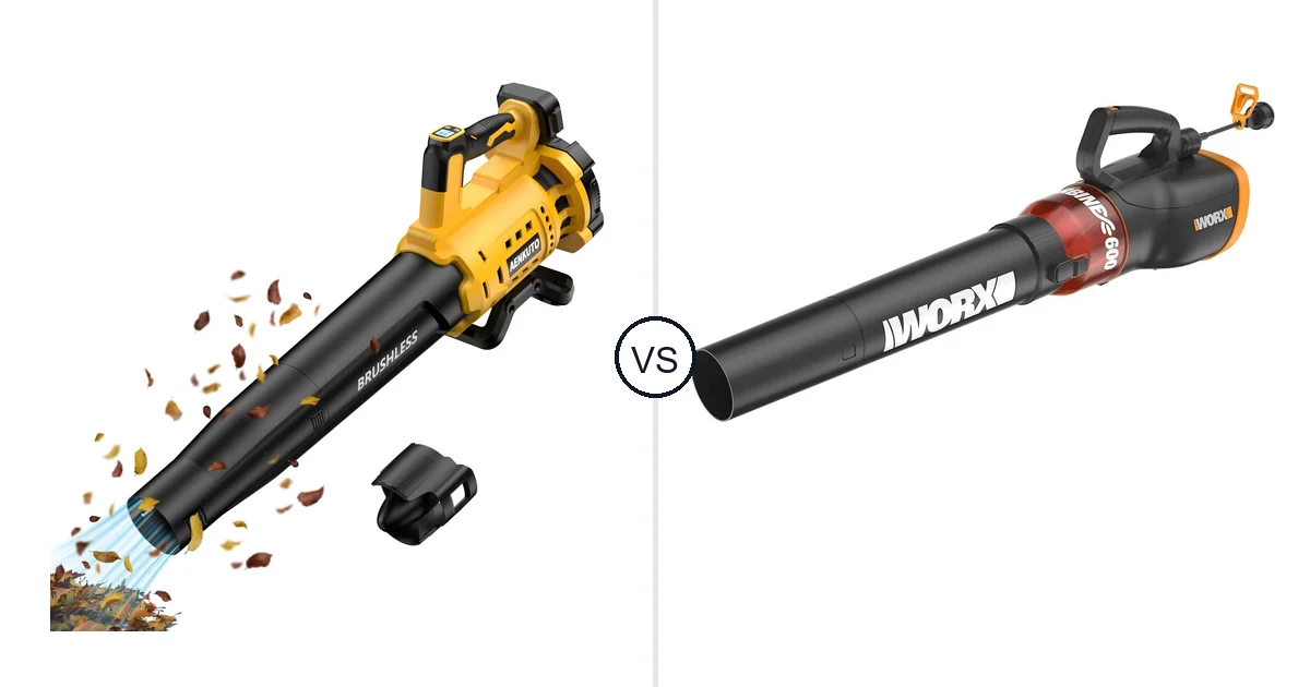 Comparison of Aenkuto Cordless Leaf Blower for DEWALT 20V and WORX WG520