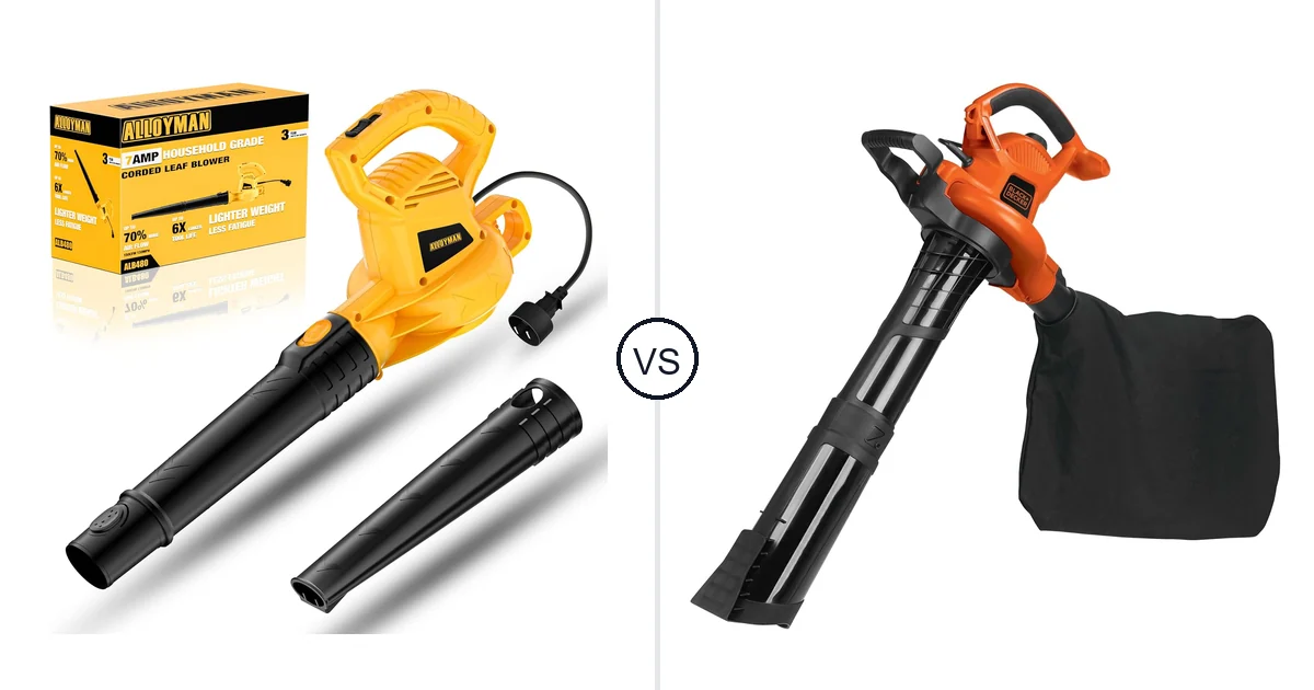 Comparison of Alloyman Corded Leaf Blower-yellow and BLACK+DECKER BV6000