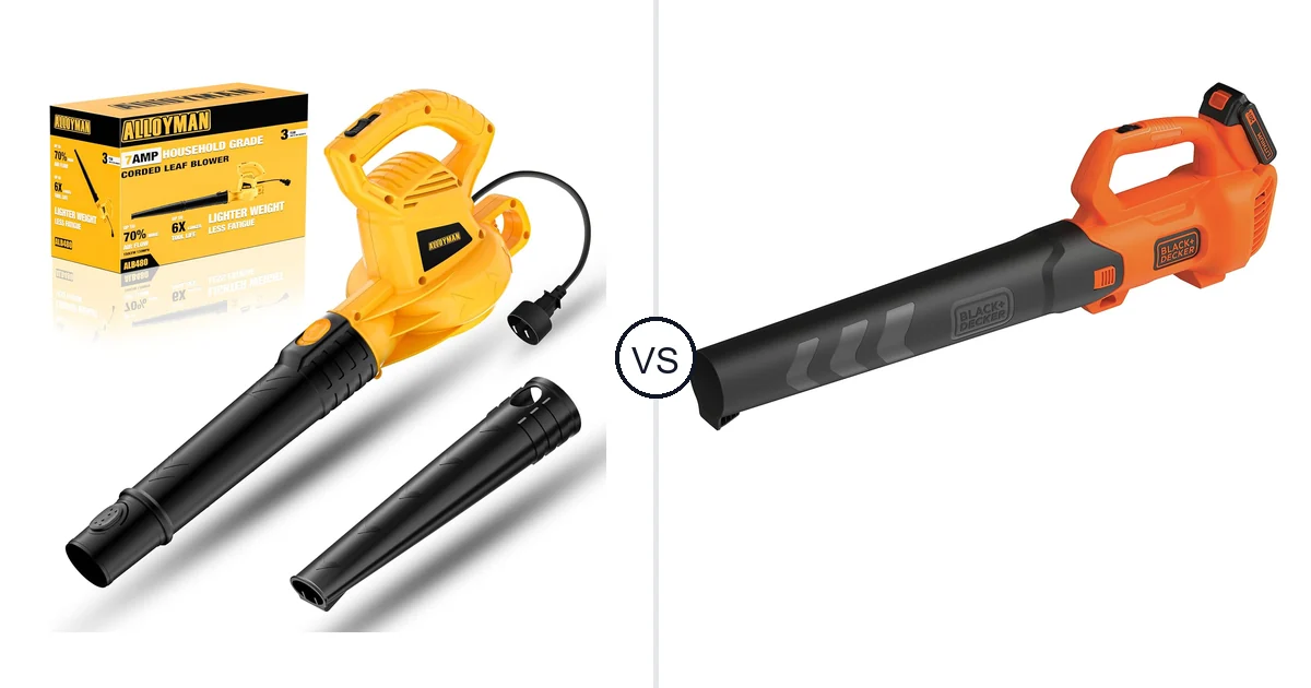 Comparison of Alloyman Corded Leaf Blower-yellow and BLACK+DECKER BCBL700D1
