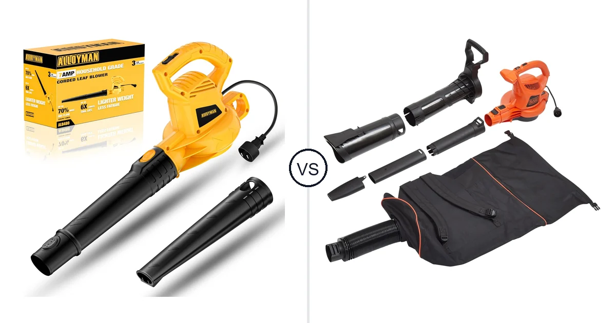Comparison of Alloyman Corded Leaf Blower-yellow and BLACK+DECKER BEBL7000