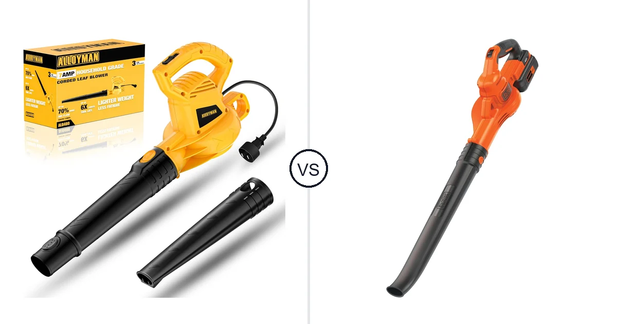 Comparison of Alloyman Corded Leaf Blower-yellow and BLACK+DECKER LSW40C