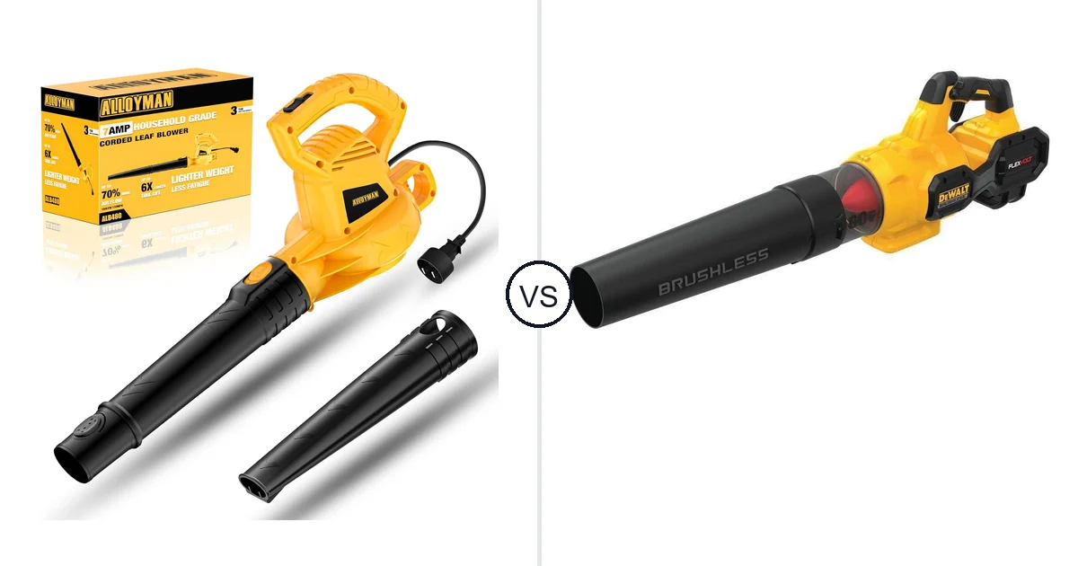 Comparison of Alloyman Corded Leaf Blower-yellow and DEWALT Handheld