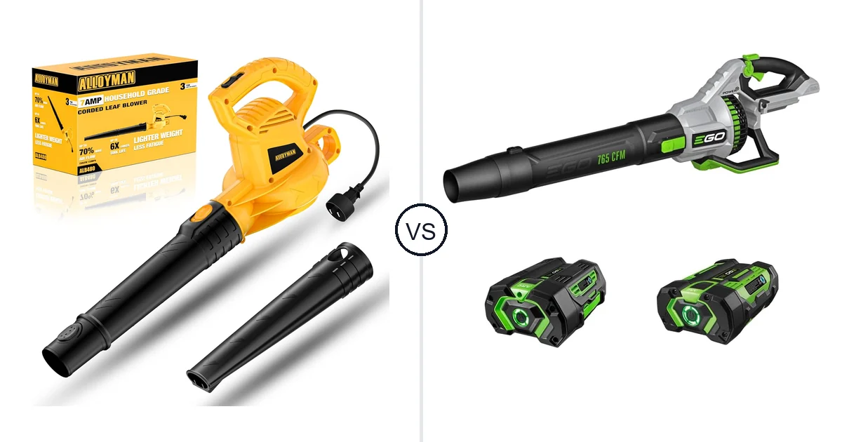 Alloyman Corded Leaf vs EGO Power+ LB7654: Leaf Blower Comparison