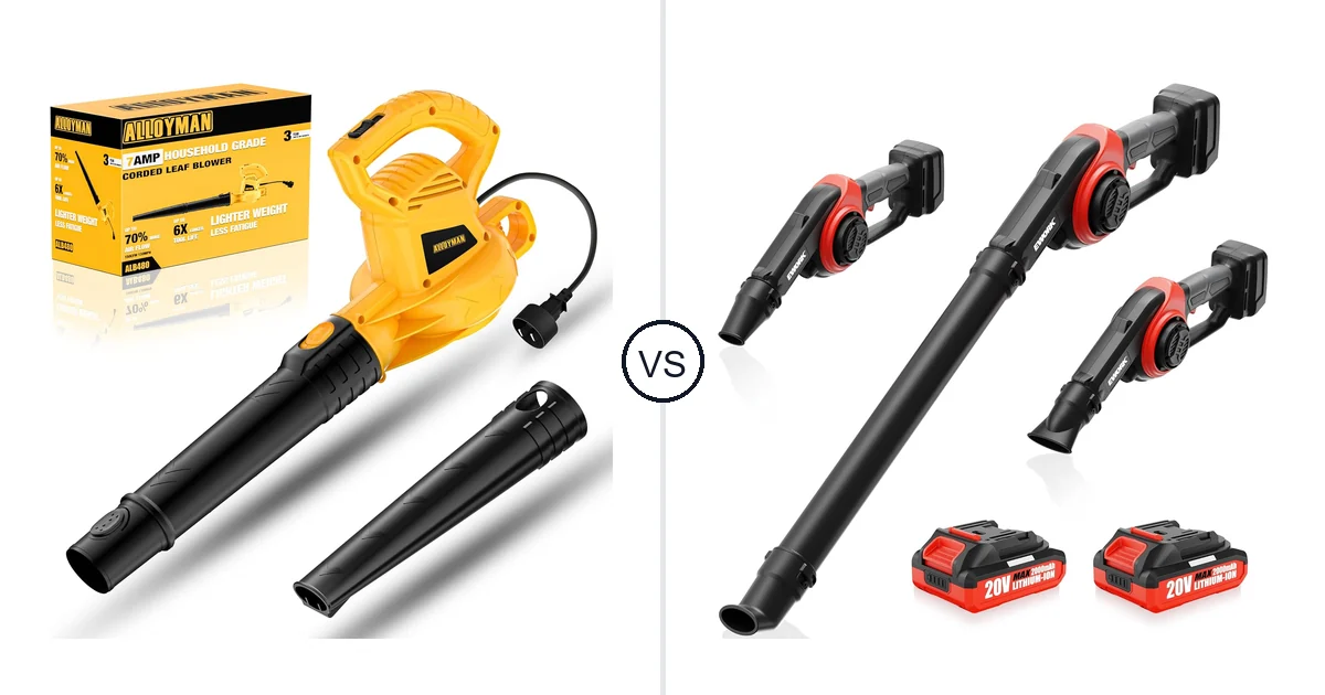 Comparison of Alloyman Corded Leaf Blower-yellow and EWORK EK-DLB21A-2MR