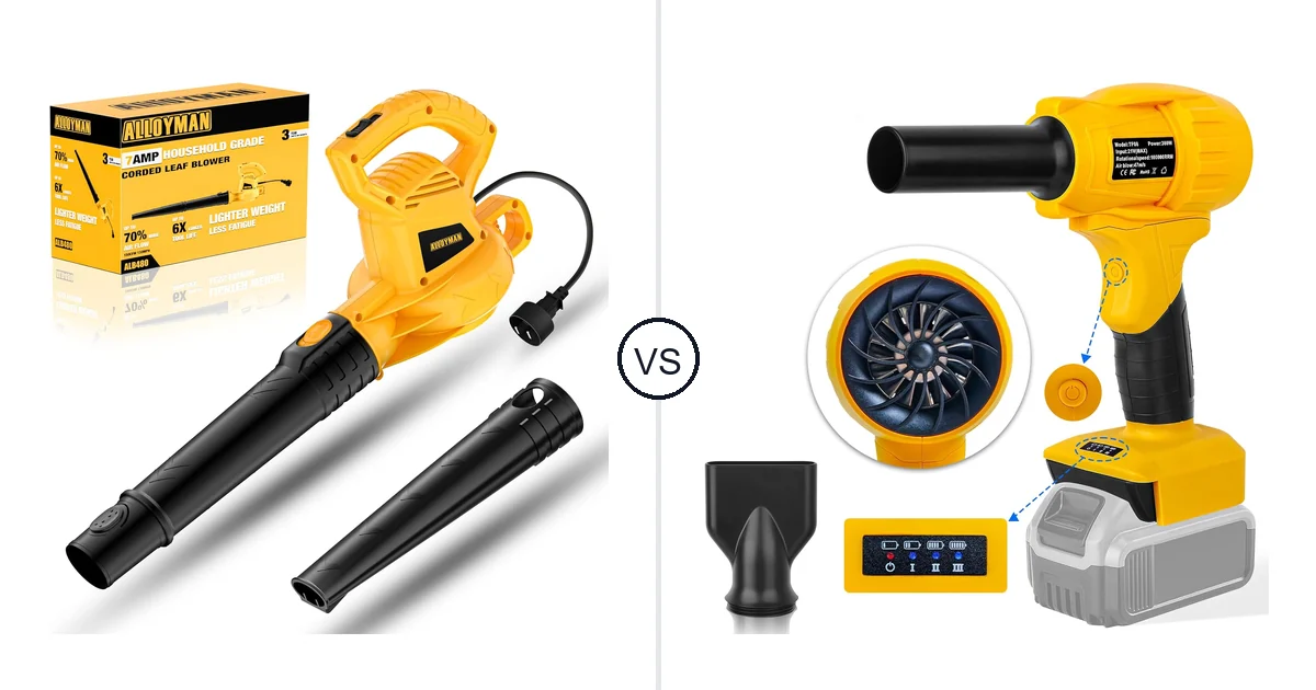 Comparison of Alloyman Corded Leaf Blower-yellow and Fargarloo TF08