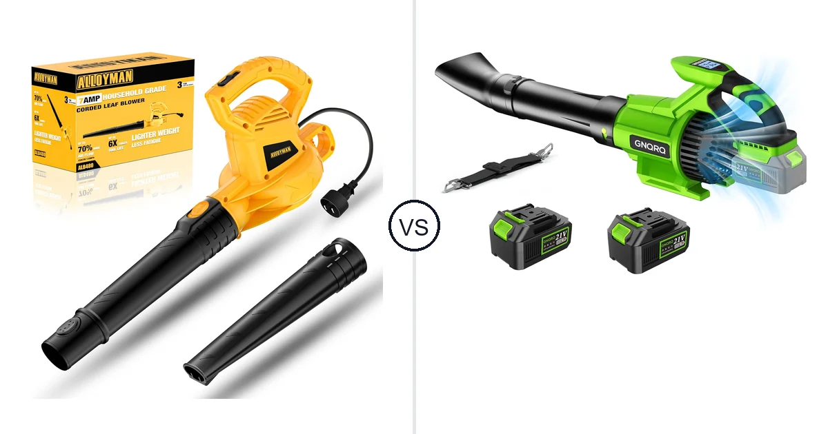 Comparison of Alloyman Corded Leaf Blower-yellow and GNQRQ CLB-001