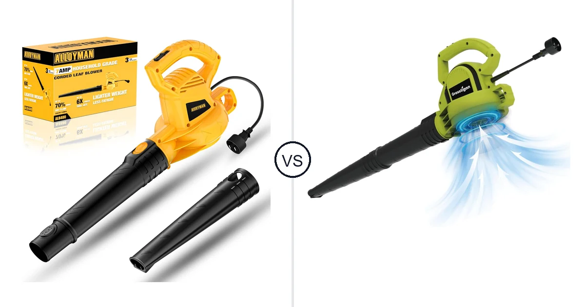 Comparison of Alloyman Corded Leaf Blower-yellow and GRASSTIGON Grasstigon Leaf Blower