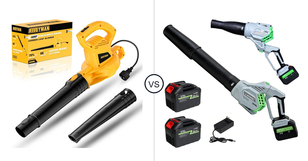 Comparison of Alloyman Corded Leaf Blower-yellow and LANMEI 146MPH