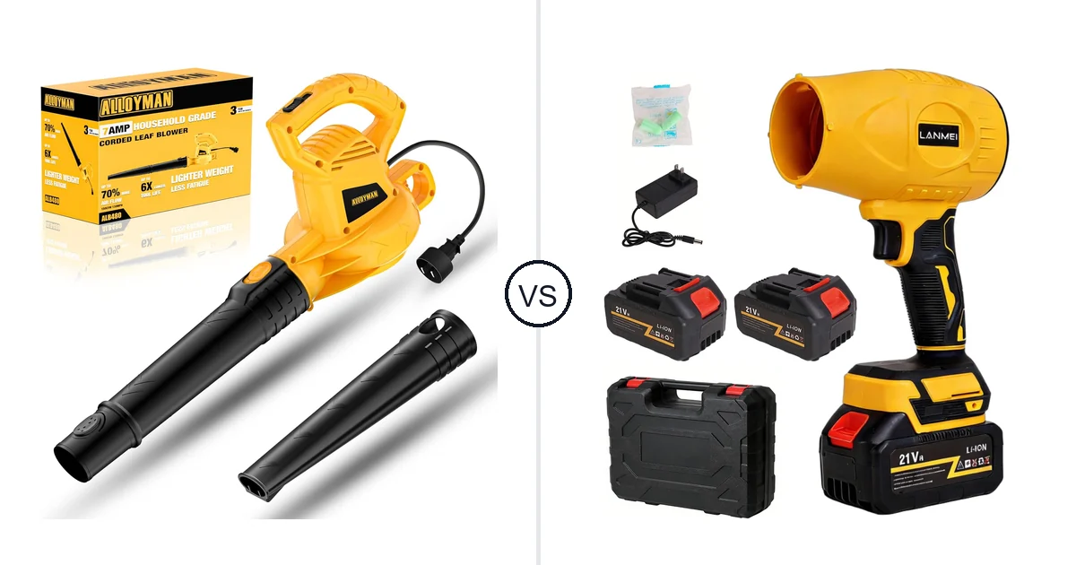 Comparison of Alloyman Corded Leaf Blower-yellow and LANMEI 21V