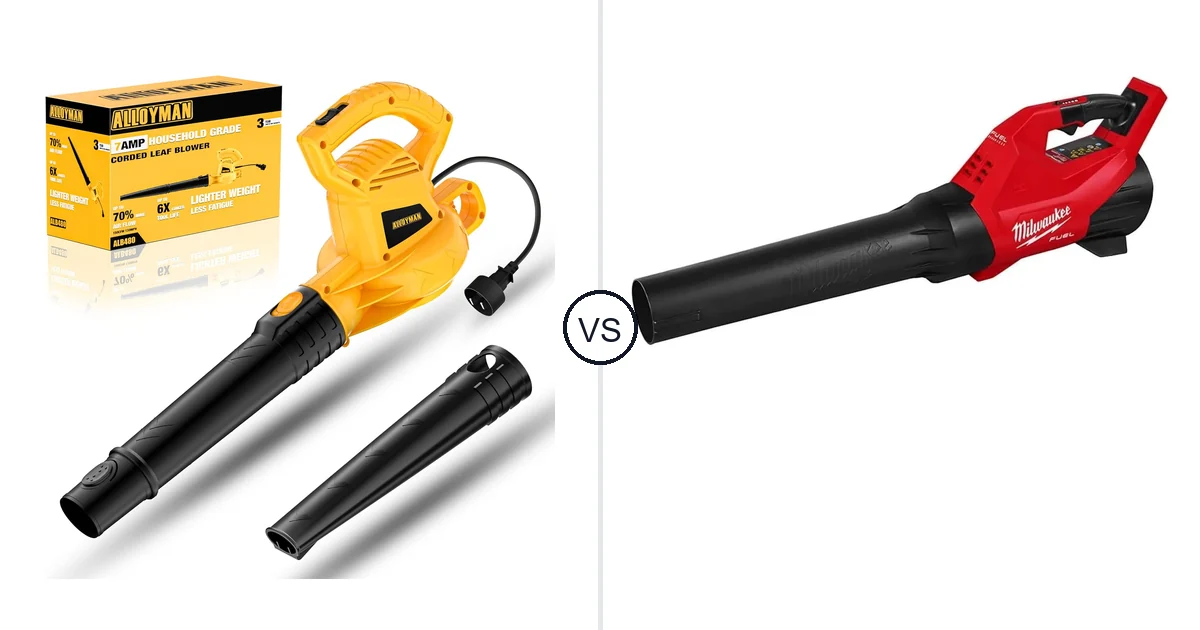 Comparison of Alloyman Corded Leaf Blower-yellow and Milwaukee 3017-20
