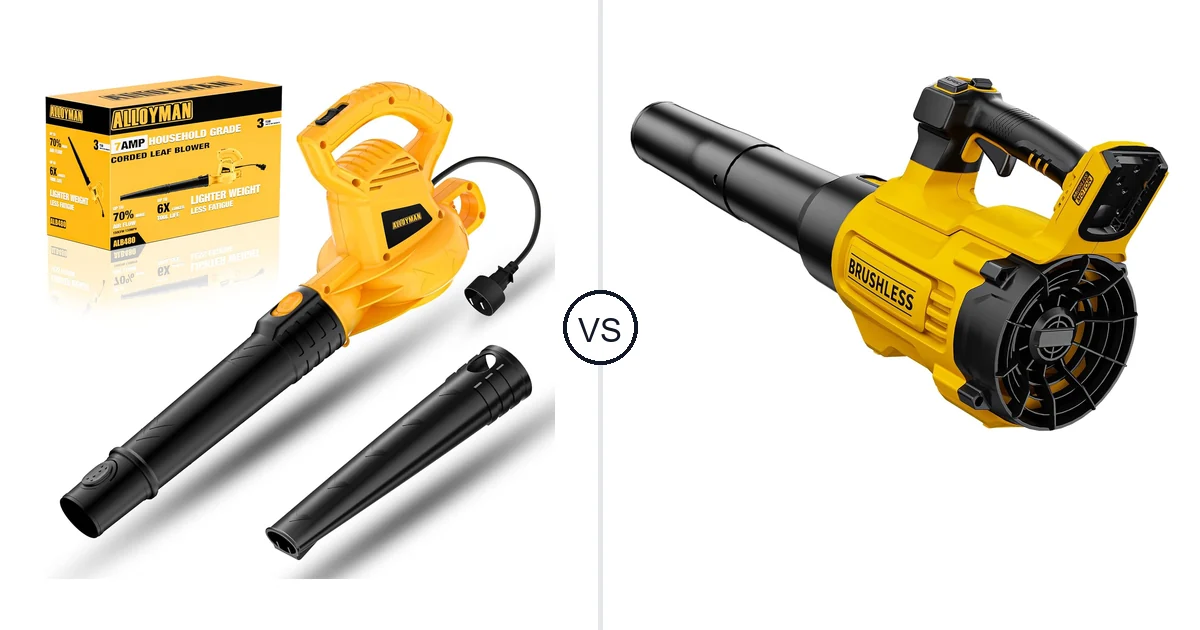 Comparison of Alloyman Corded Leaf Blower-yellow and Nelhalt CFM/125