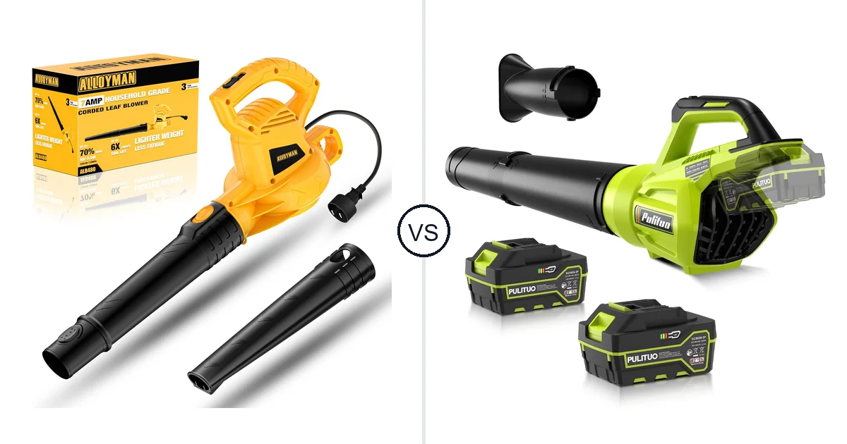 Alloyman Corded Leaf vs PULITUO Leaf Blower Cordless: Best Leaf Blower