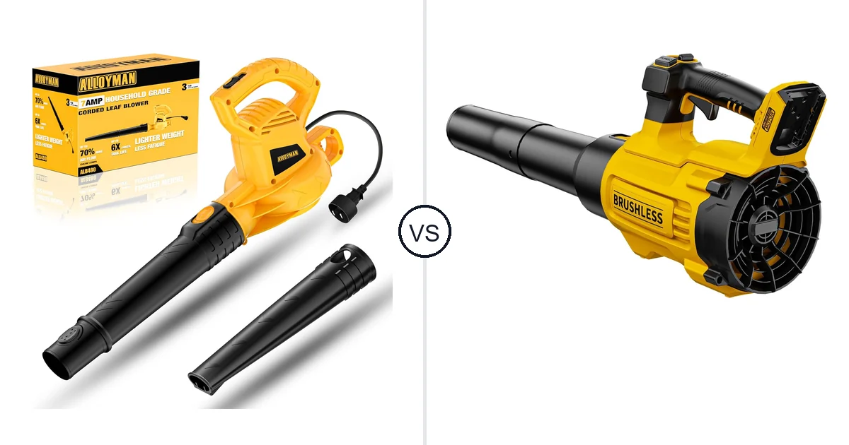 Comparison of Alloyman Corded Leaf Blower-yellow and PWOKVEC CFM/125