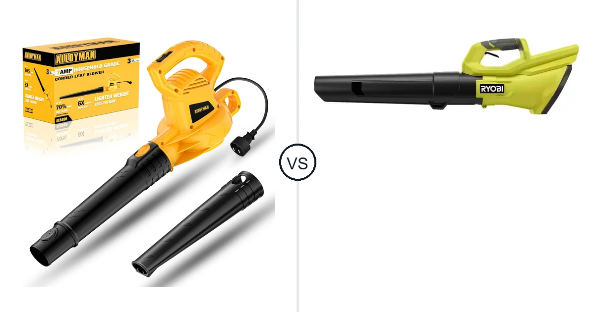Comparison of Alloyman Corded Leaf Blower-yellow and RYOBI RY40LB01B