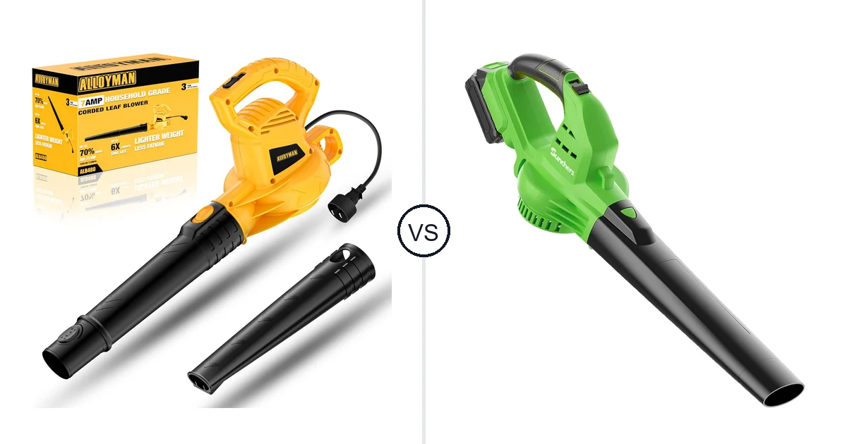 Comparison of Alloyman Corded Leaf Blower-yellow and sunchers lbto
