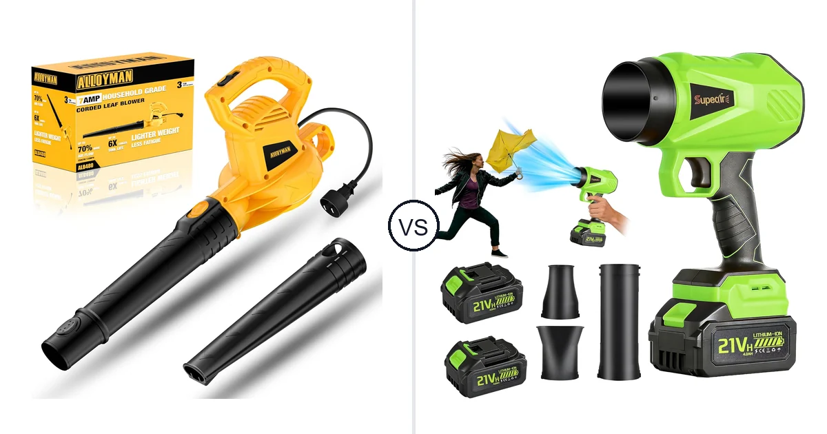 Comparison of Alloyman Corded Leaf Blower-yellow and SUPEAIR 667667