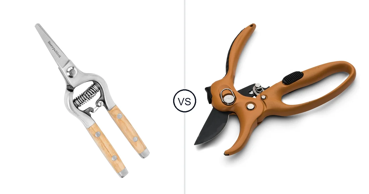 Comparison of Berry&Bird 8'' Straight Blade Scissors and Kings County Tools Ratcheting Hand Pruner