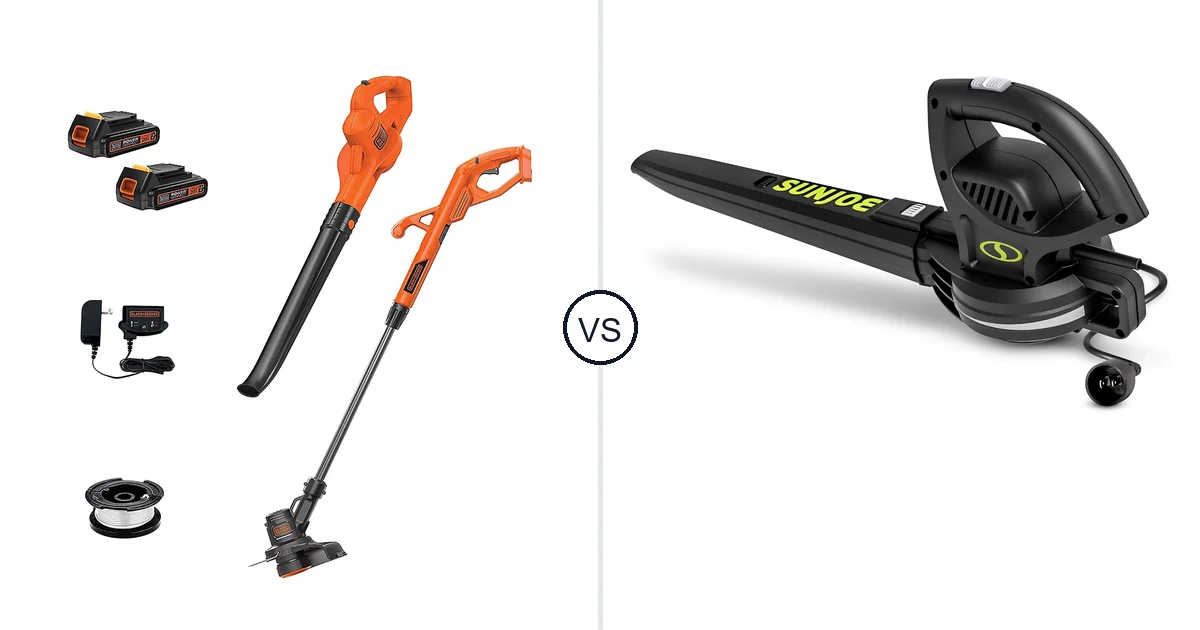 BLACK+DECKER LCC222 vs Sun Joe SBJ597E: Leaf Blower Comparison (Key