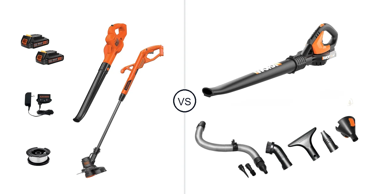 BLACK+DECKER LCC222 vs WORX WG545: Leaf Blower Comparison