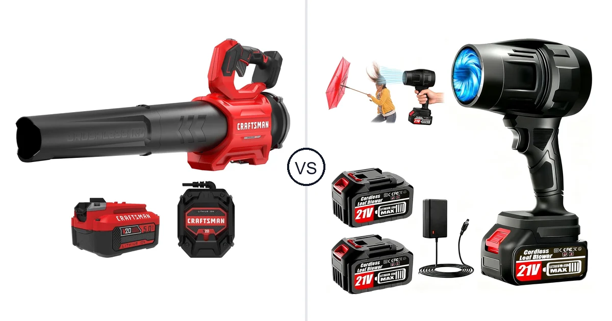 Comparison of CRAFTSMAN CRAFTSMAN V20* BRUSHLESS RP Blower (5.0Ah) and Vopot Cordless Leaf Blower